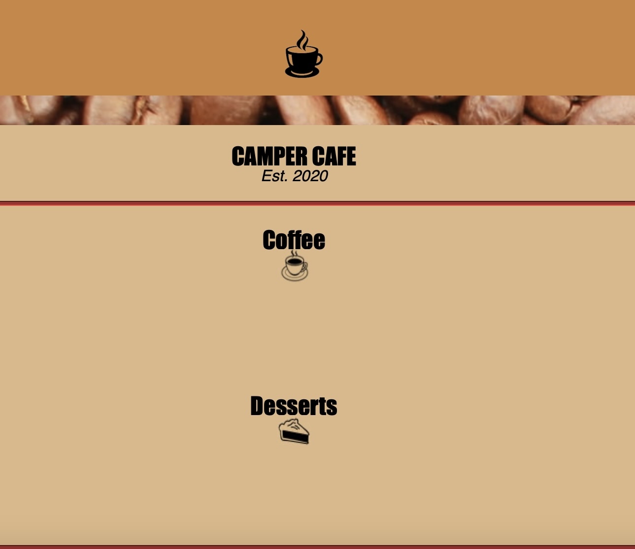 Cafe Menu project